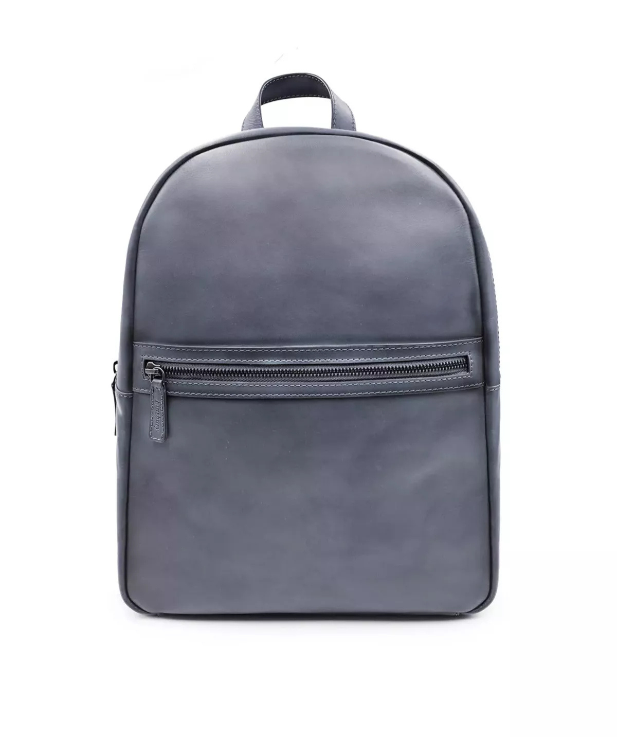 Patinated Grey Leather Backpack