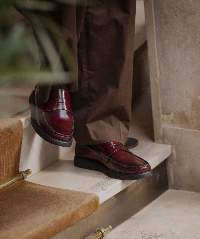 Mocassins EDUARDO Bordeaux Lisse