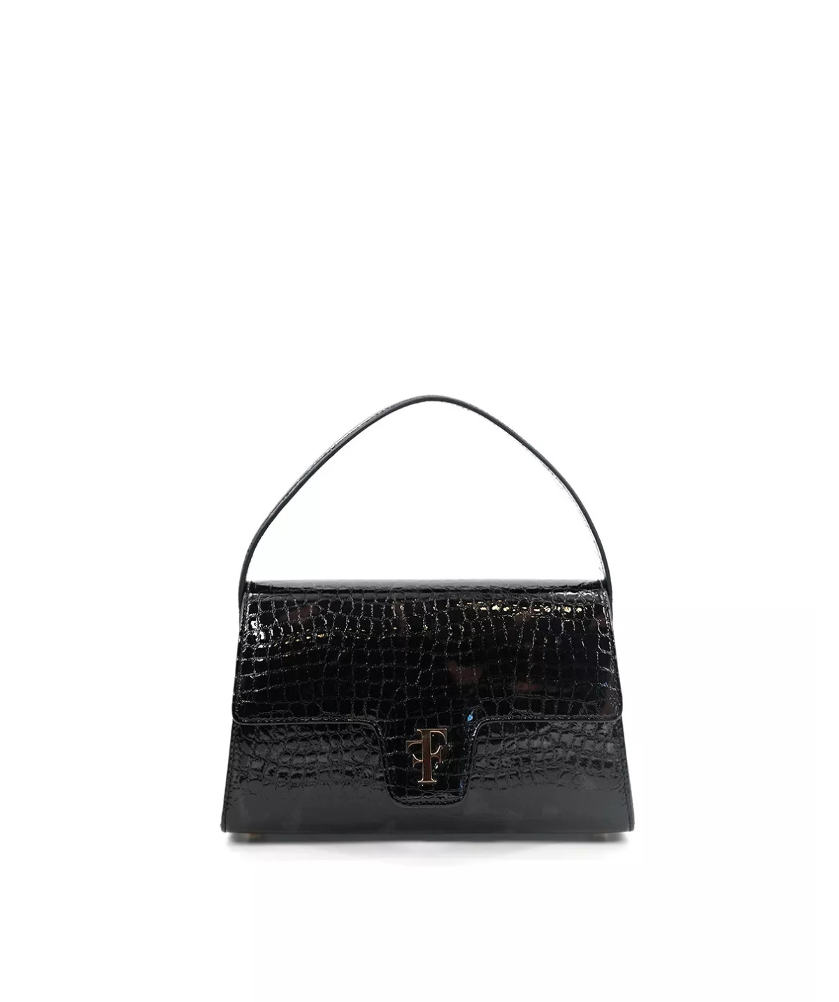 Sac FF23 Cuir Façon Croco Brun