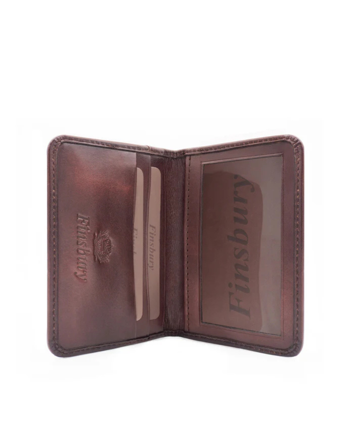 Porte-cartes à Deux Volets Marron Patiné