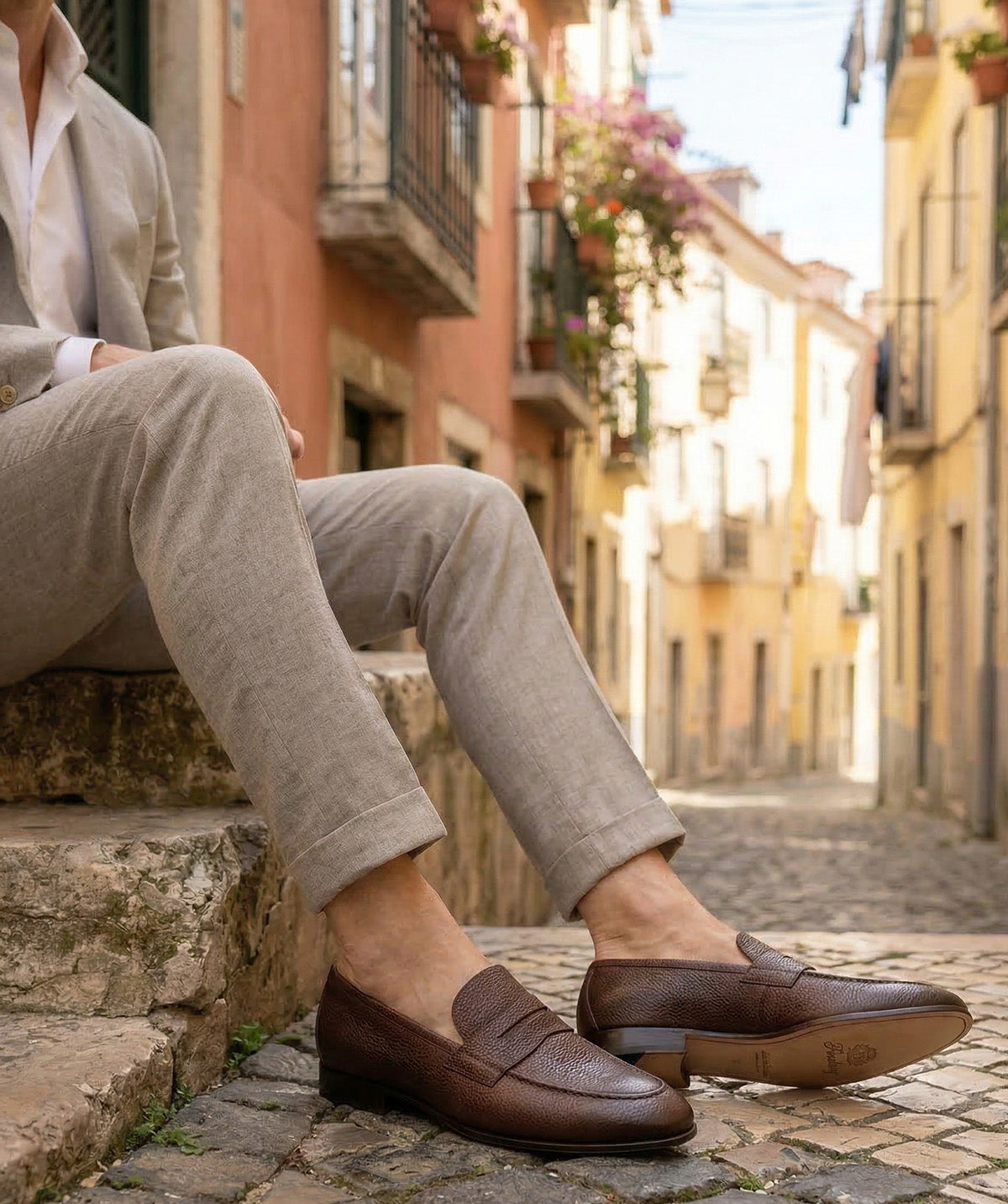 Mocassin MARKOS Grainé Marron Patiné