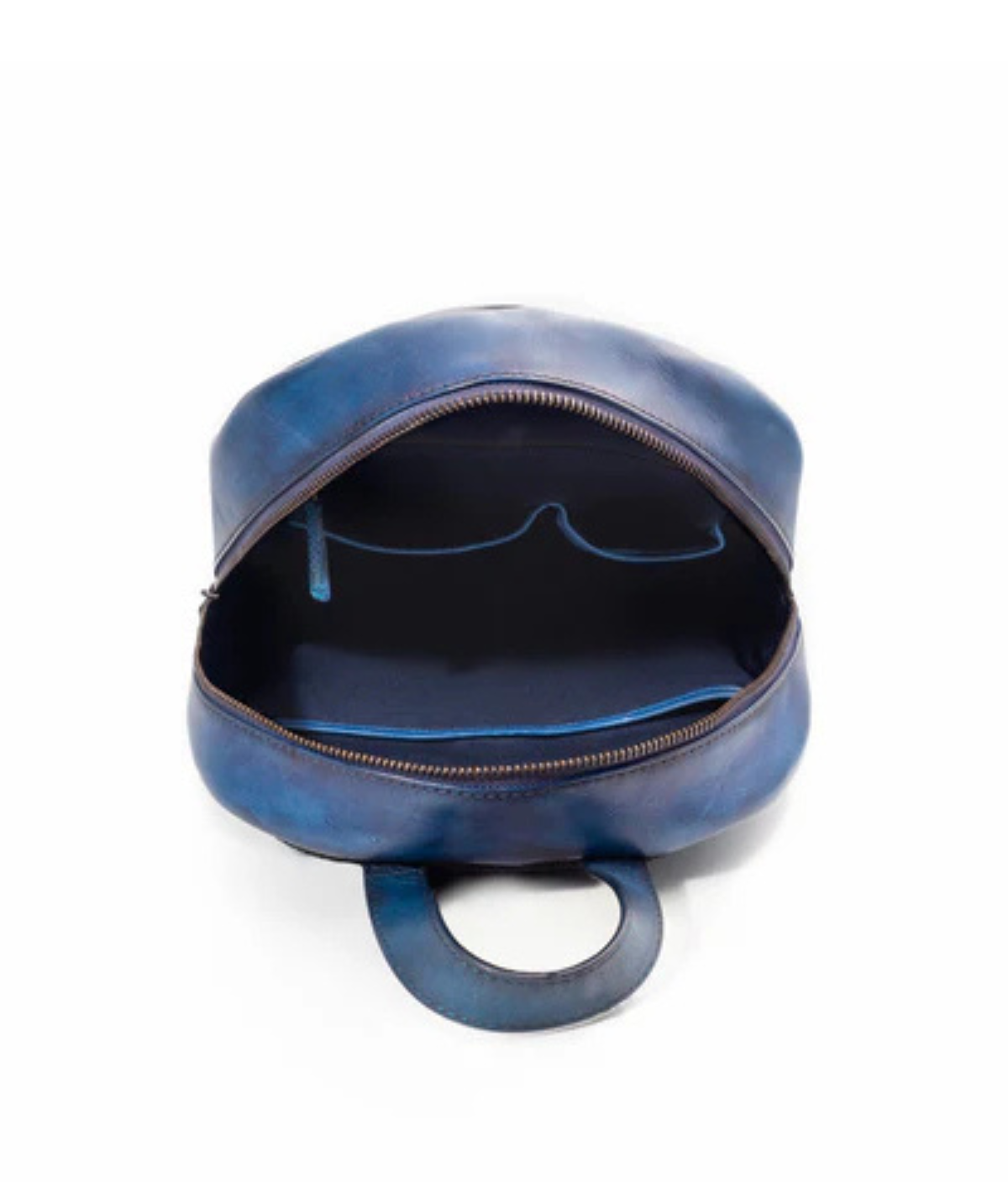 Sac à Dos en Cuir Patiné Bleu