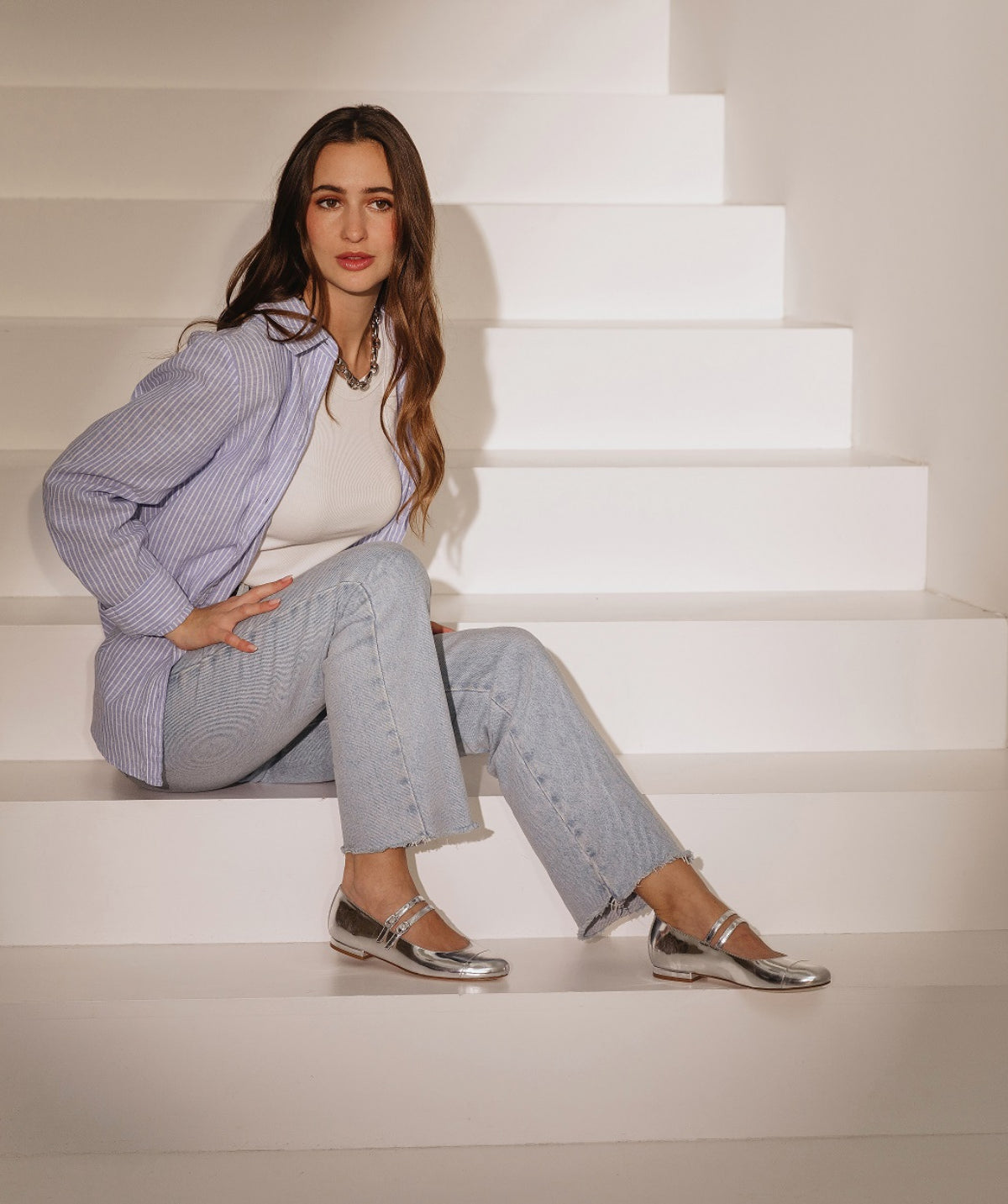 Ballerines MEREDITH Miroir Argent