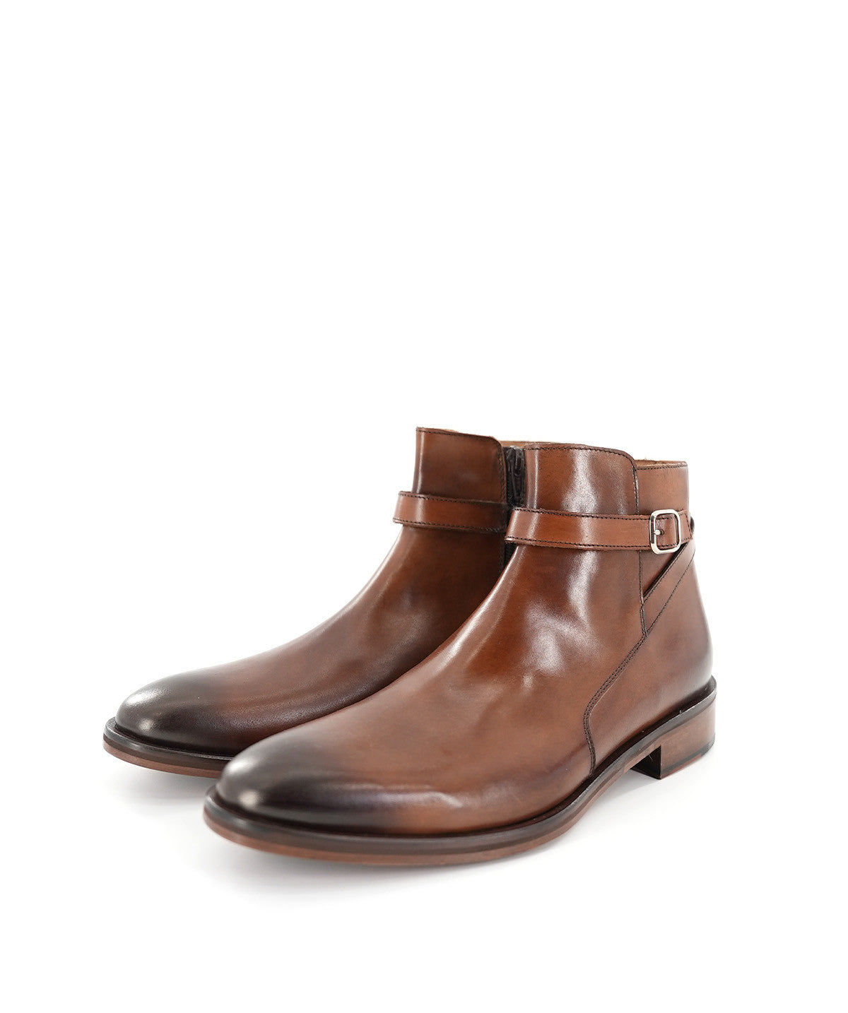 ELTHON Patinated Brown Ankle Boots