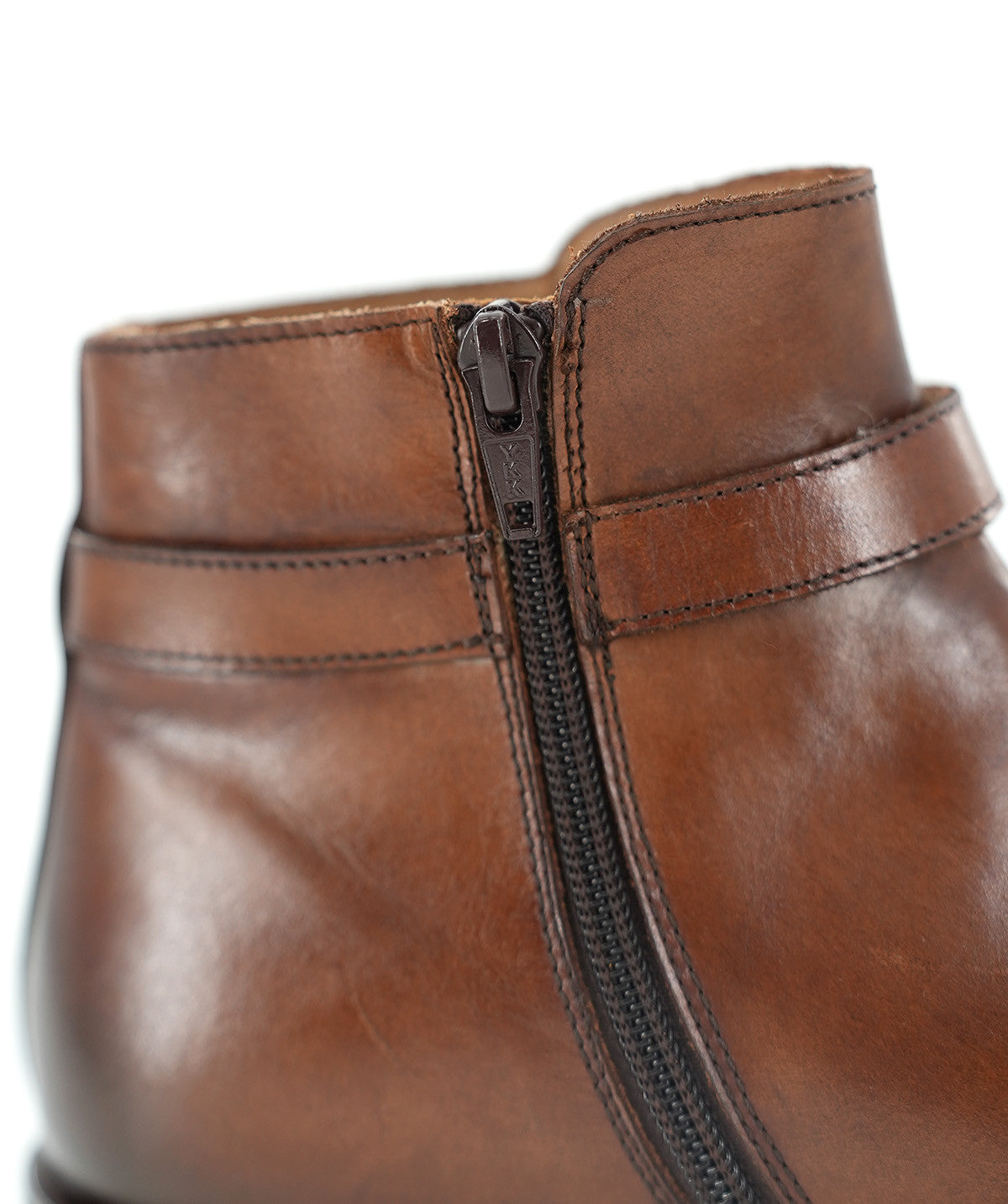 ELTHON Patinated Brown Ankle Boots