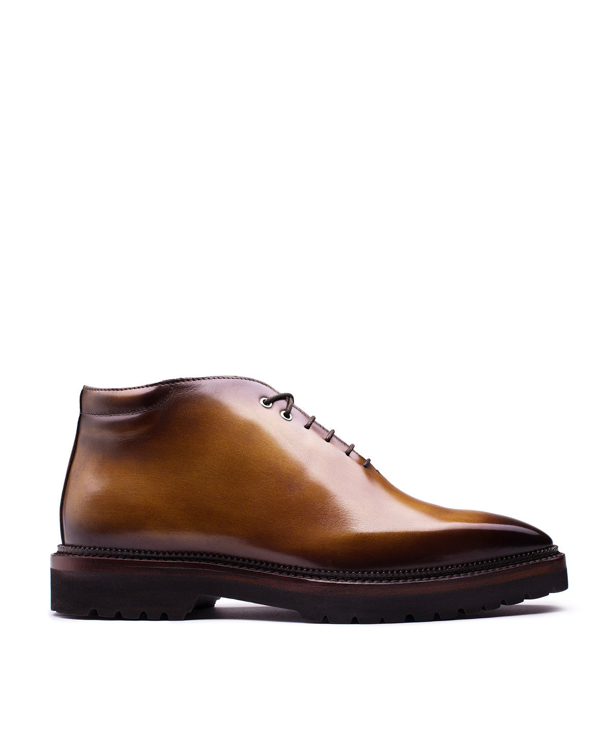 Derbies Bottines Chaussure Finsbury Solde Bottines EMILIO Marron Patiné  Finsbury Shoes