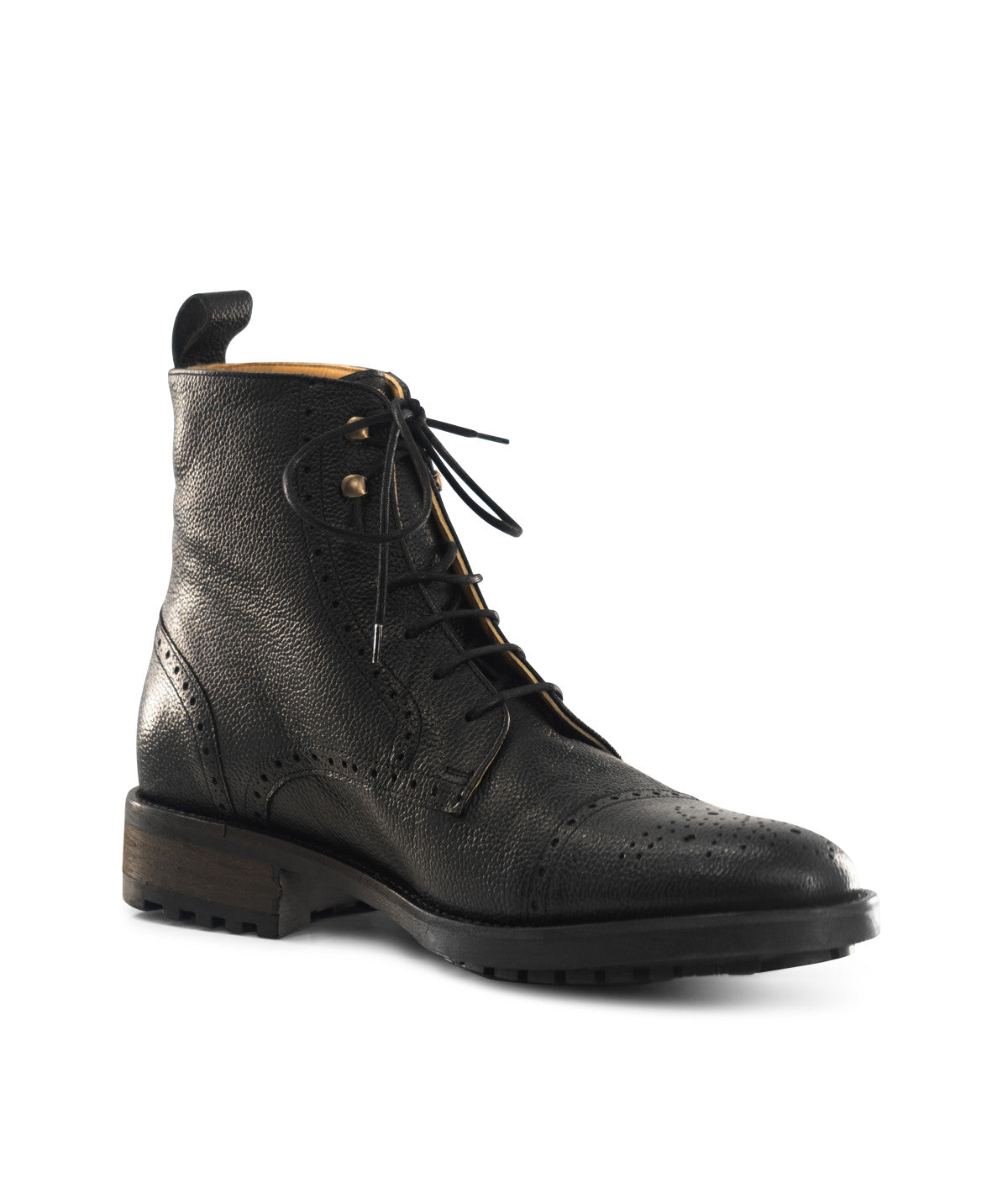 ERNESTO Grained Black Ankle Boots
