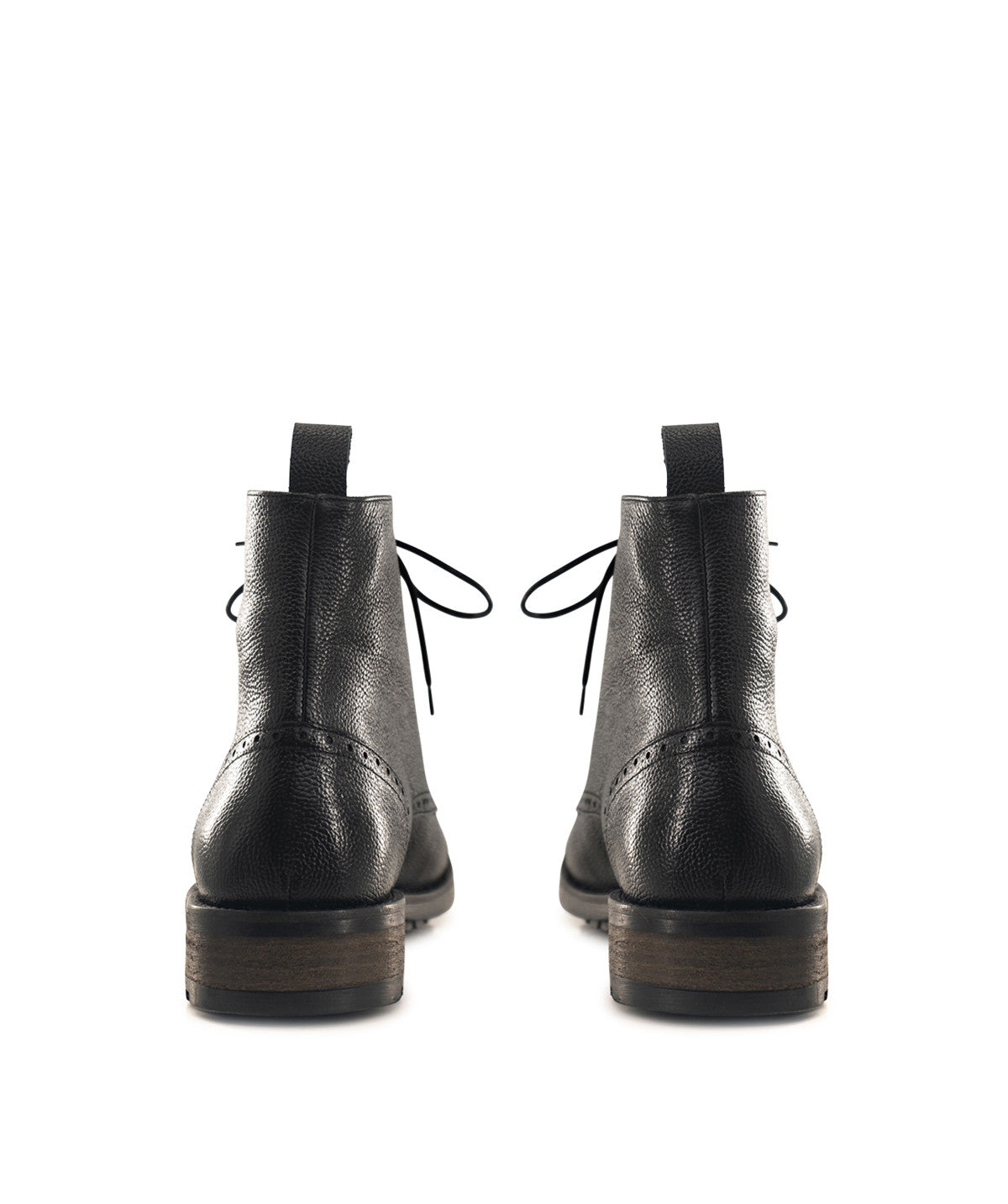 ERNESTO Grained Black Ankle Boots