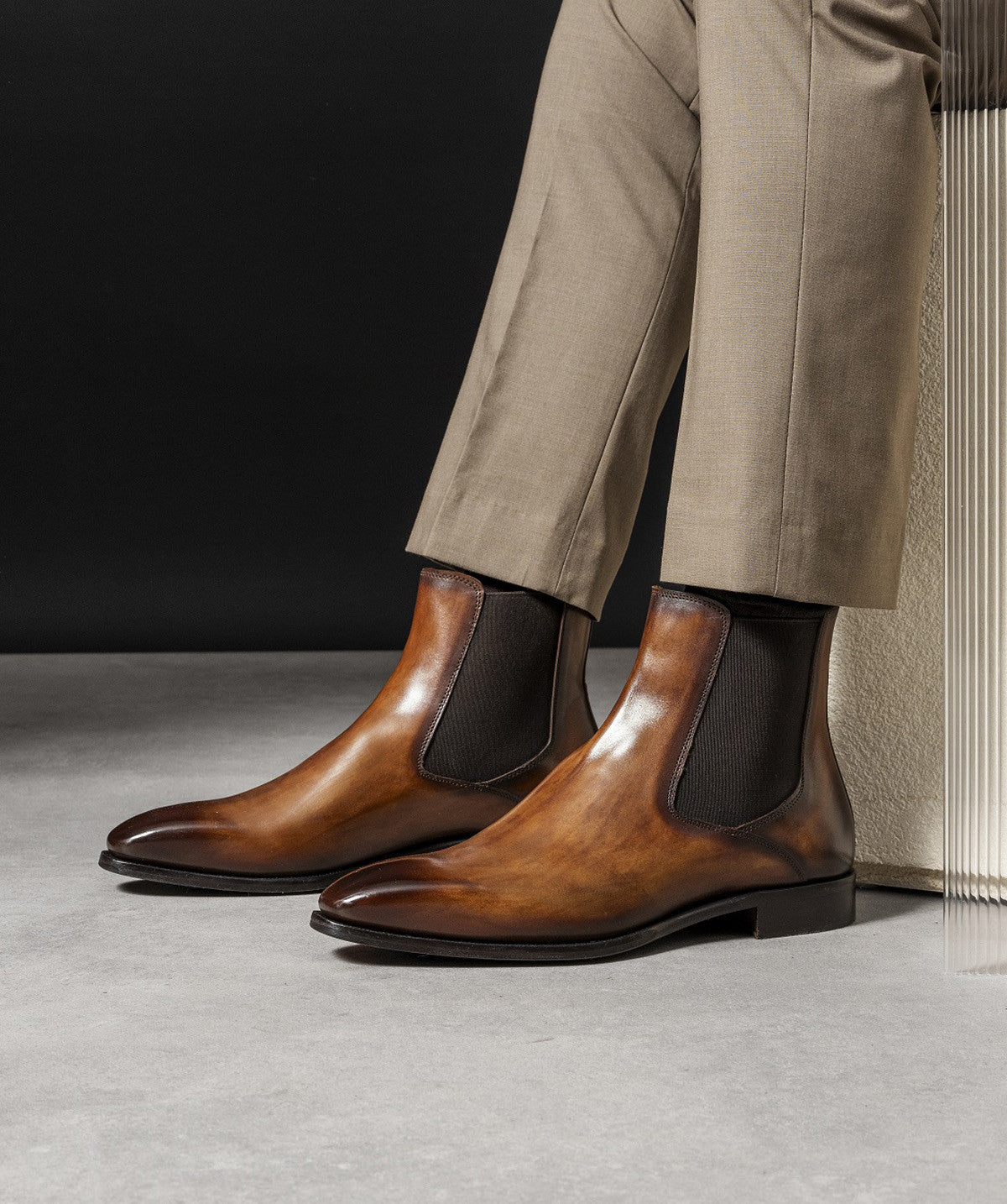 FIRENZE Patina Brown Ankle Boots