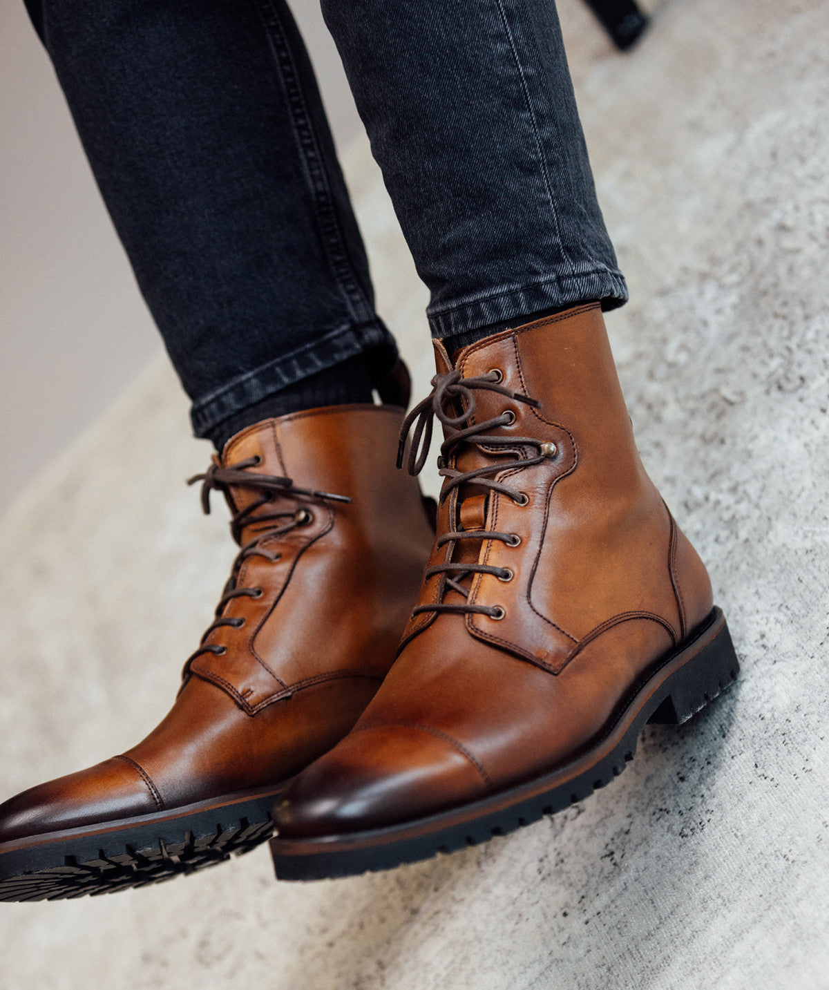 Bottines POWELL Marron Patiné