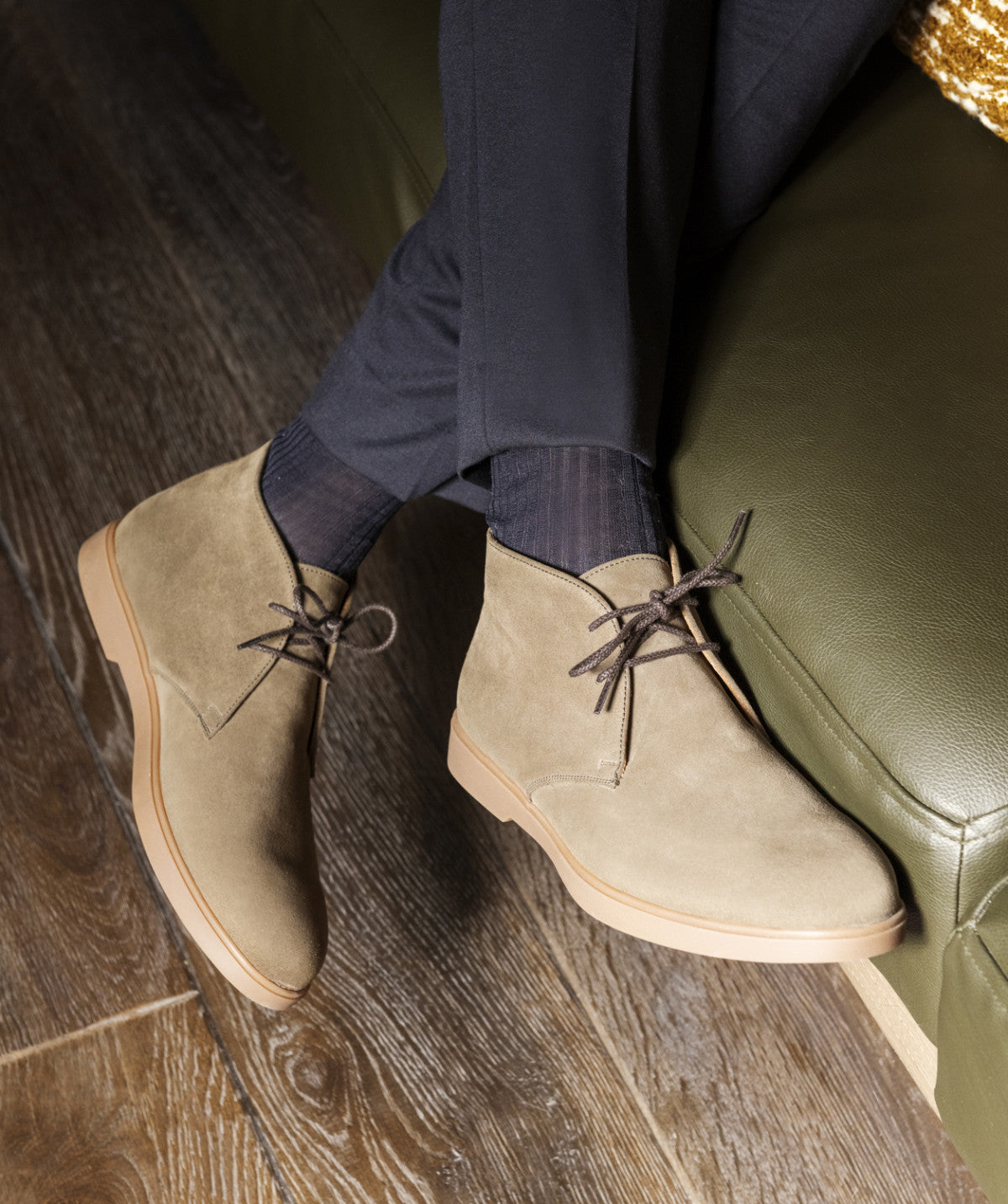 Bottines SAHARA Daim Olive