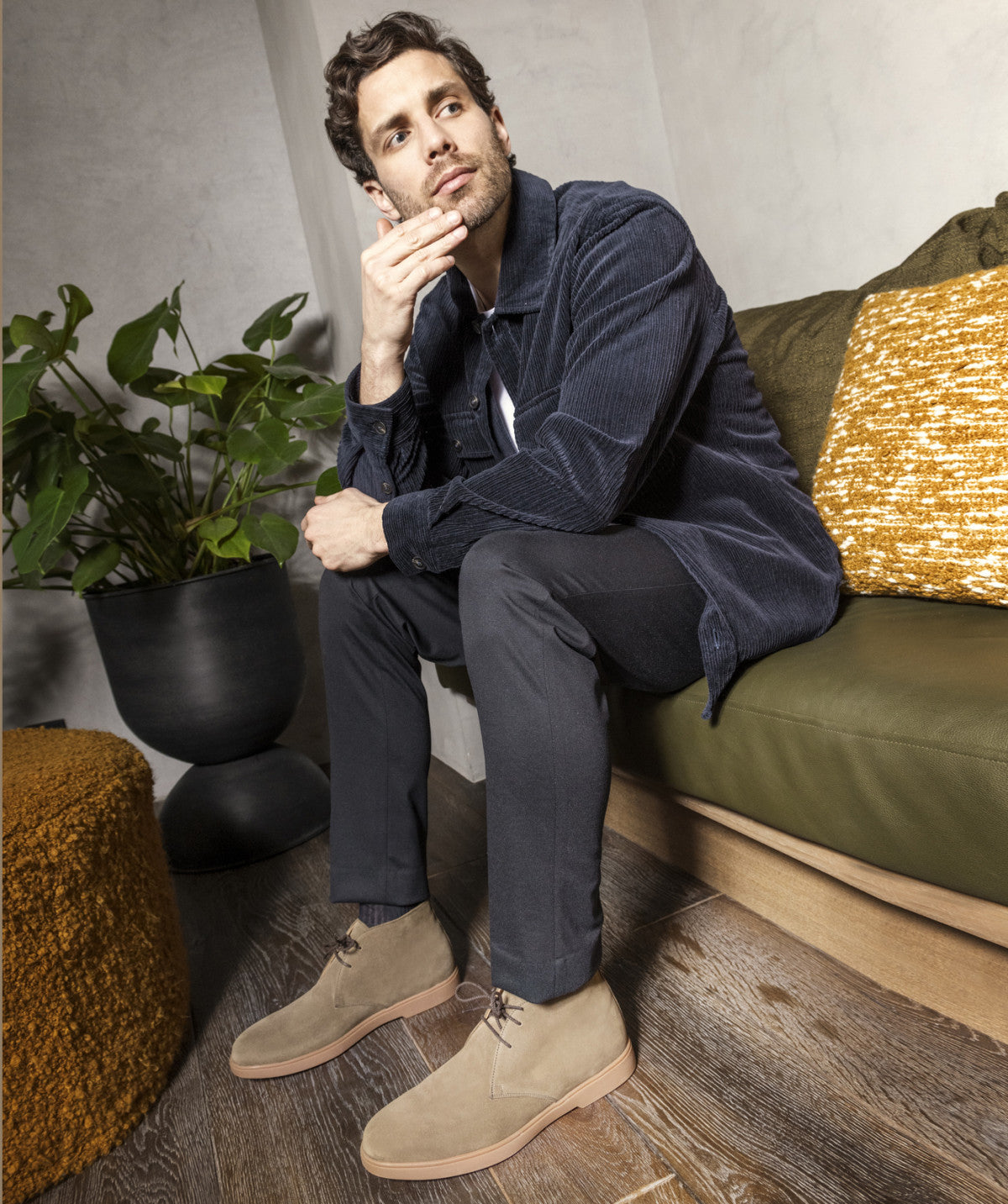 Bottines SAHARA Daim Olive