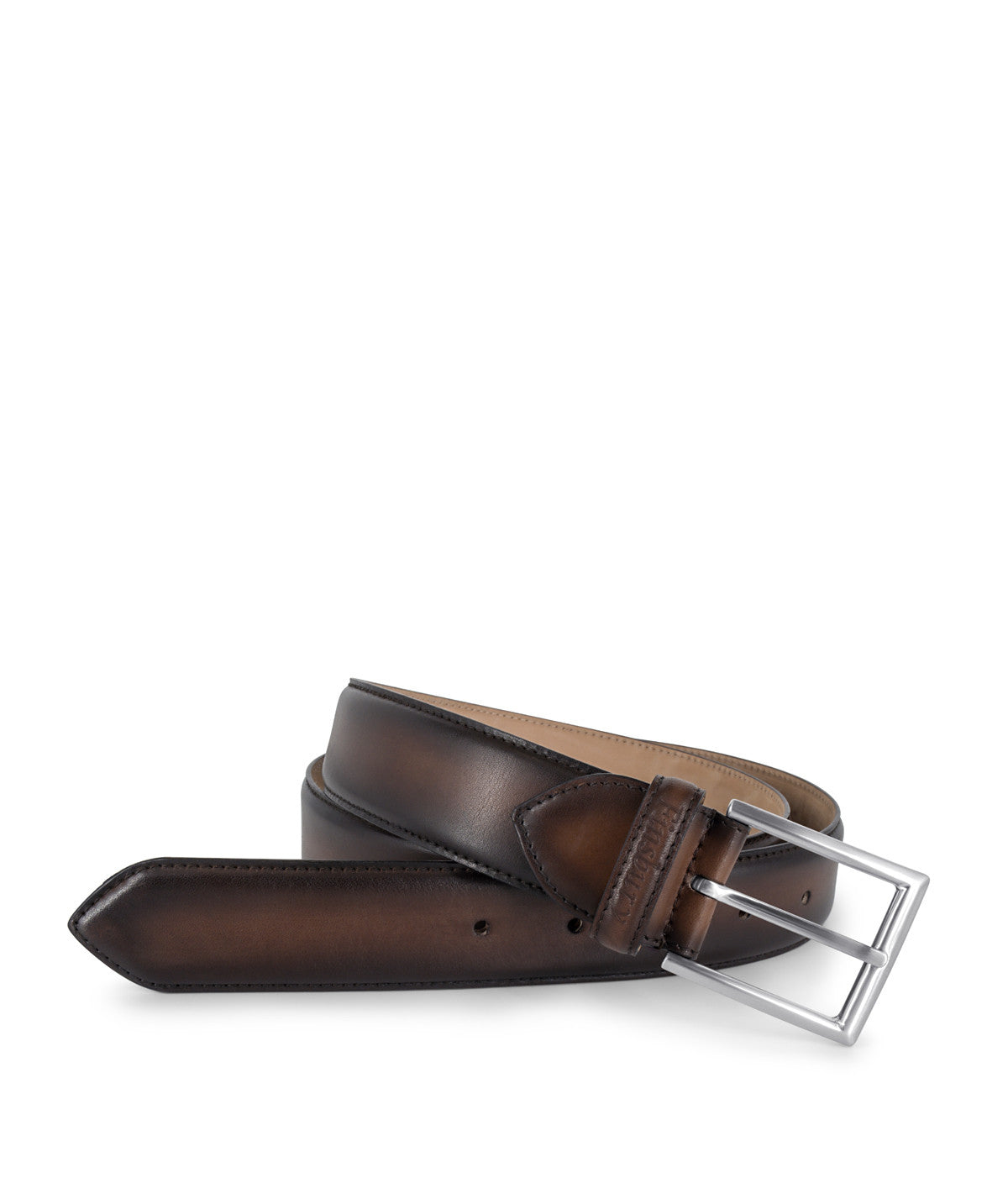 Patinated Brown Leather Belt (new model)
