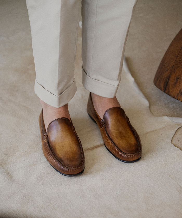 Mocassin LUCA Gold Patiné