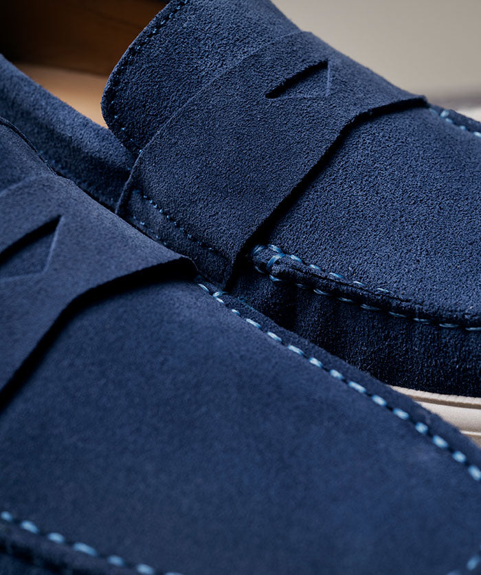 Mocassin ACAPULCO Veau Velours Bleu Azur