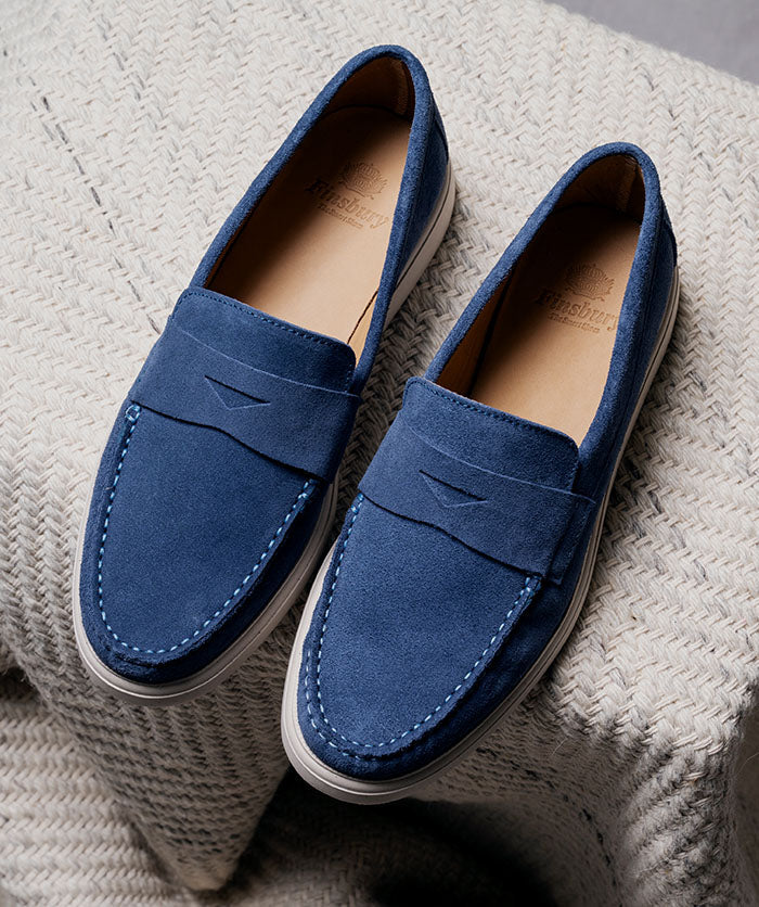Mocassin ACAPULCO Veau Velours Bleu Azur