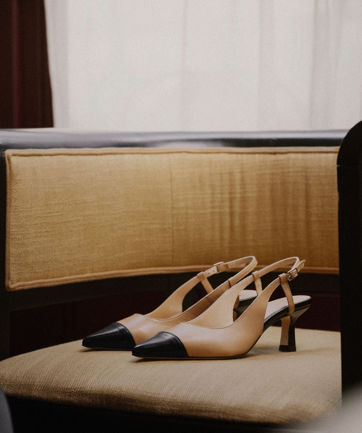 CAPRI Beige and Black Pumps