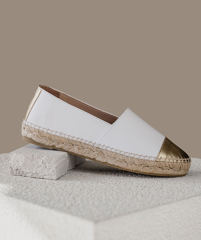 Espadrille IZIA Blanc et Or