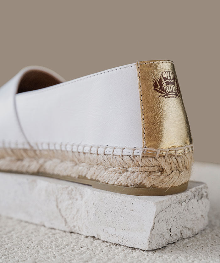 Espadrille IZIA Blanc et Or