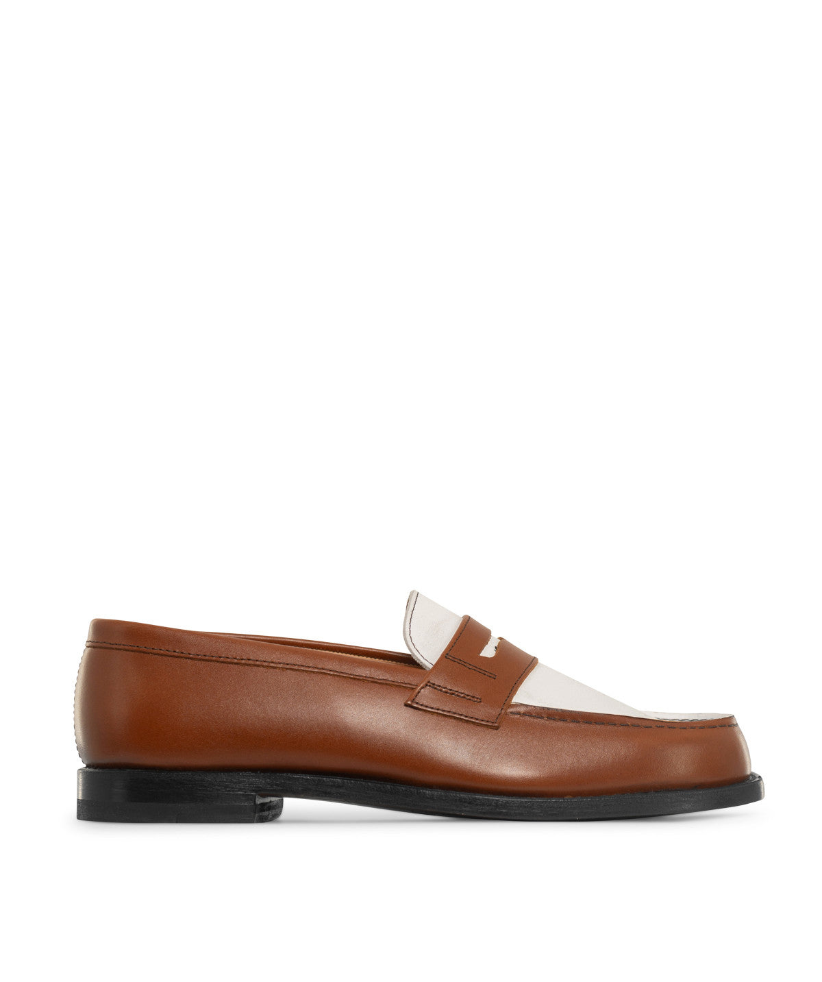 Mocassins Bicolore LILOU Armagnac et Blanc