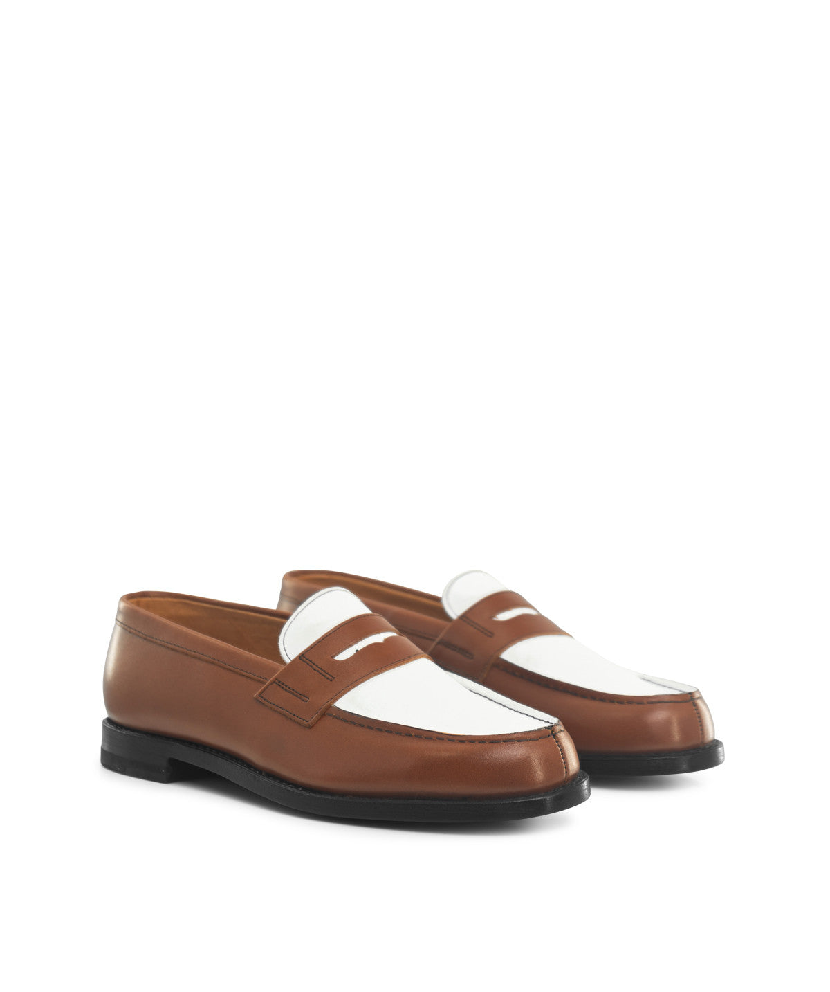 Mocassins Bicolore LILOU Armagnac et Blanc