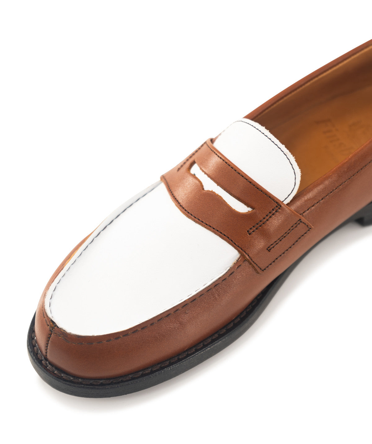 Mocassins Bicolore LILOU Armagnac et Blanc
