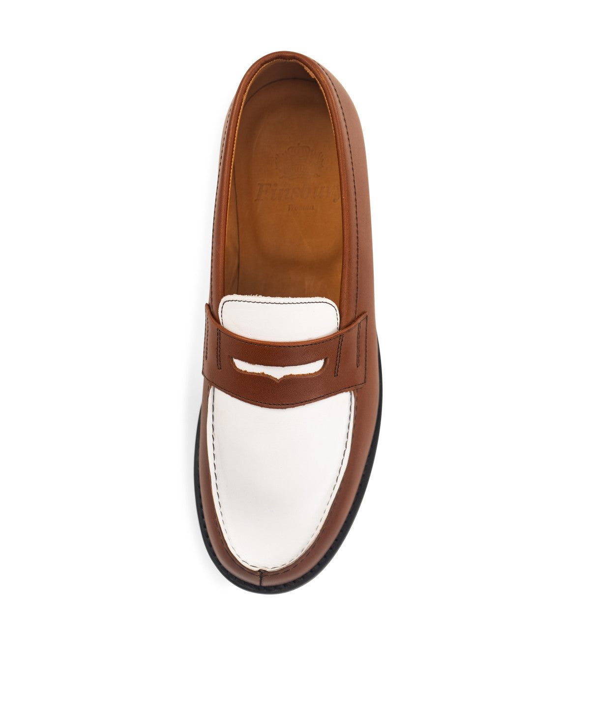 Mocassins Bicolore LILOU Armagnac et Blanc