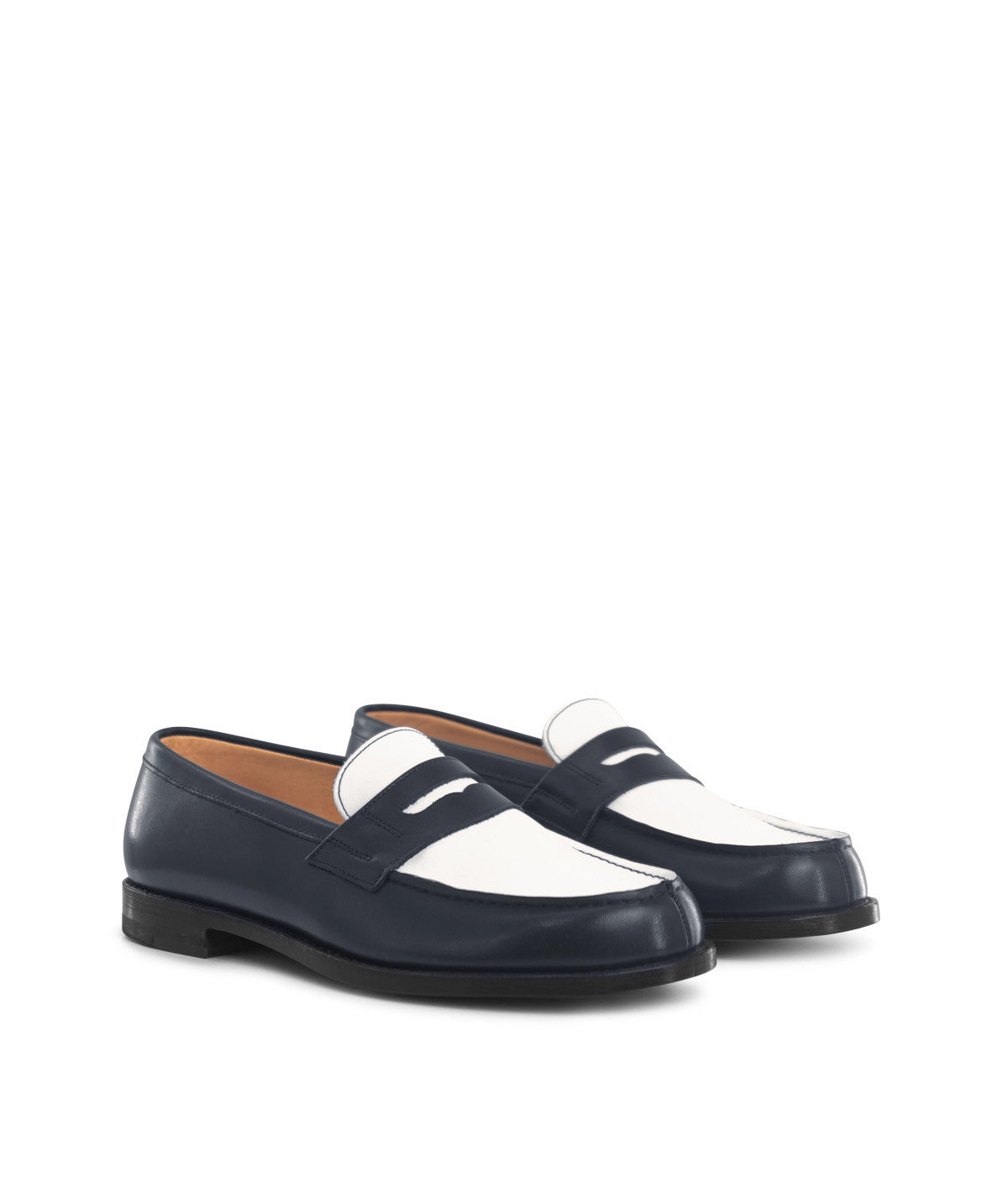 Mocassins Bicolore LILOU Marine et Blanc