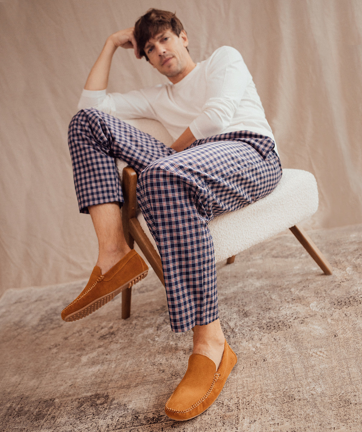 Pantoufle Fourrée HOMS Daim Marron Clair