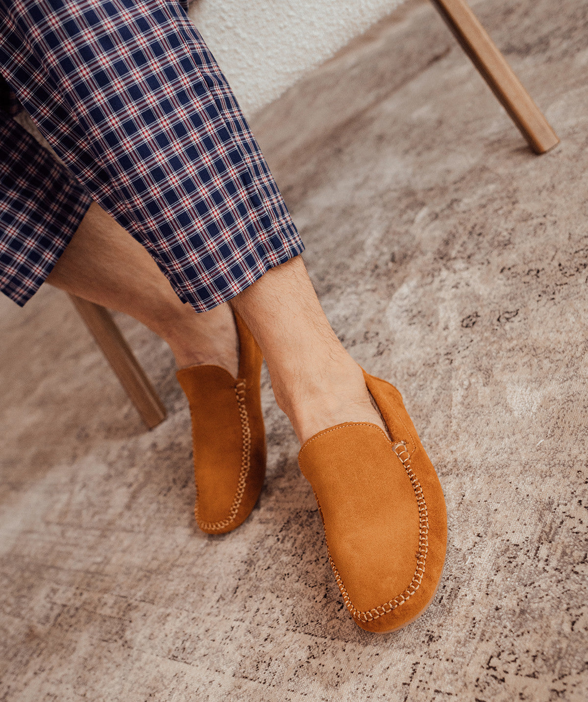 Pantoufle Fourrée HOMS Daim Marron Clair