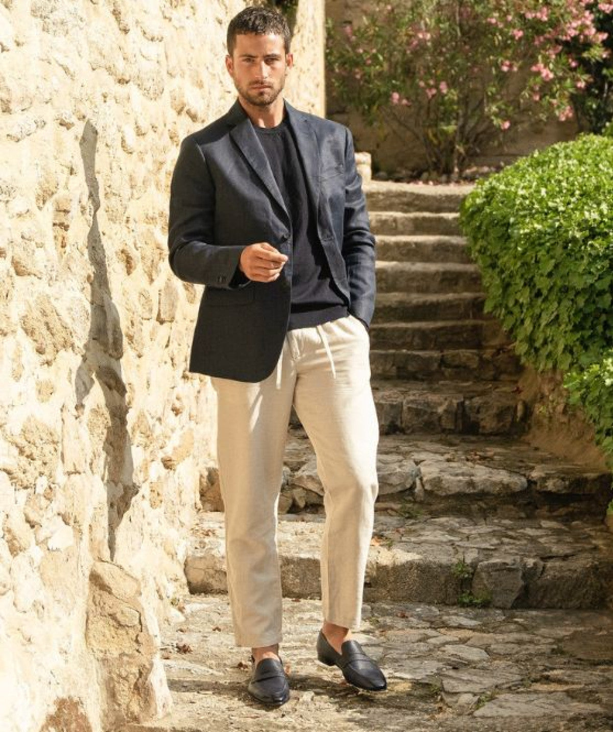 Mocassin MARKOS Grainé Bleu Patiné