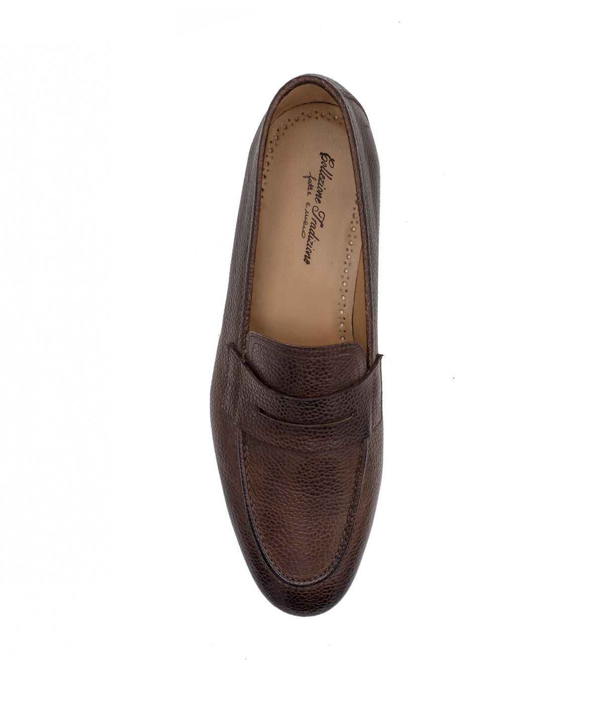 MARKOS Grained Brown Patina Moccasin