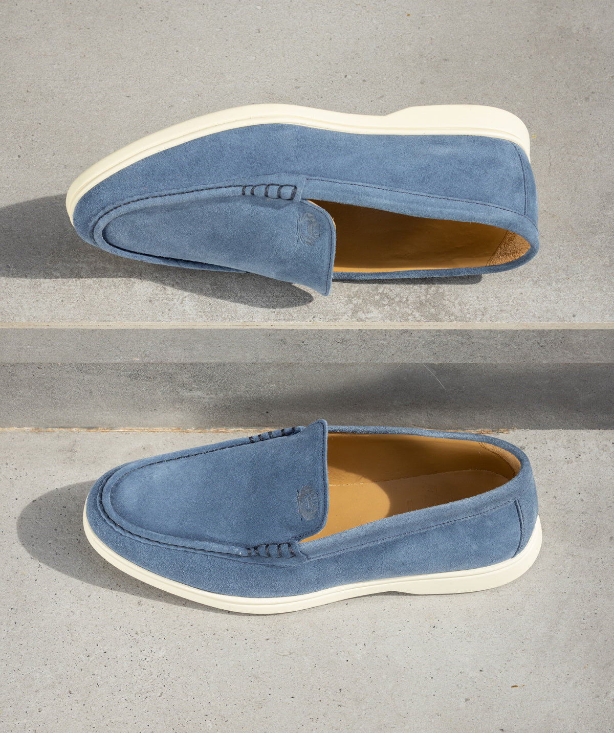 MONACO Blue Suede Moccasin
