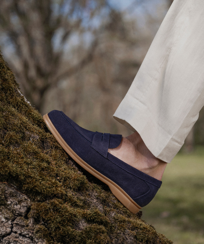 Mocassin PORTOBELLO Daim Bleu Marine