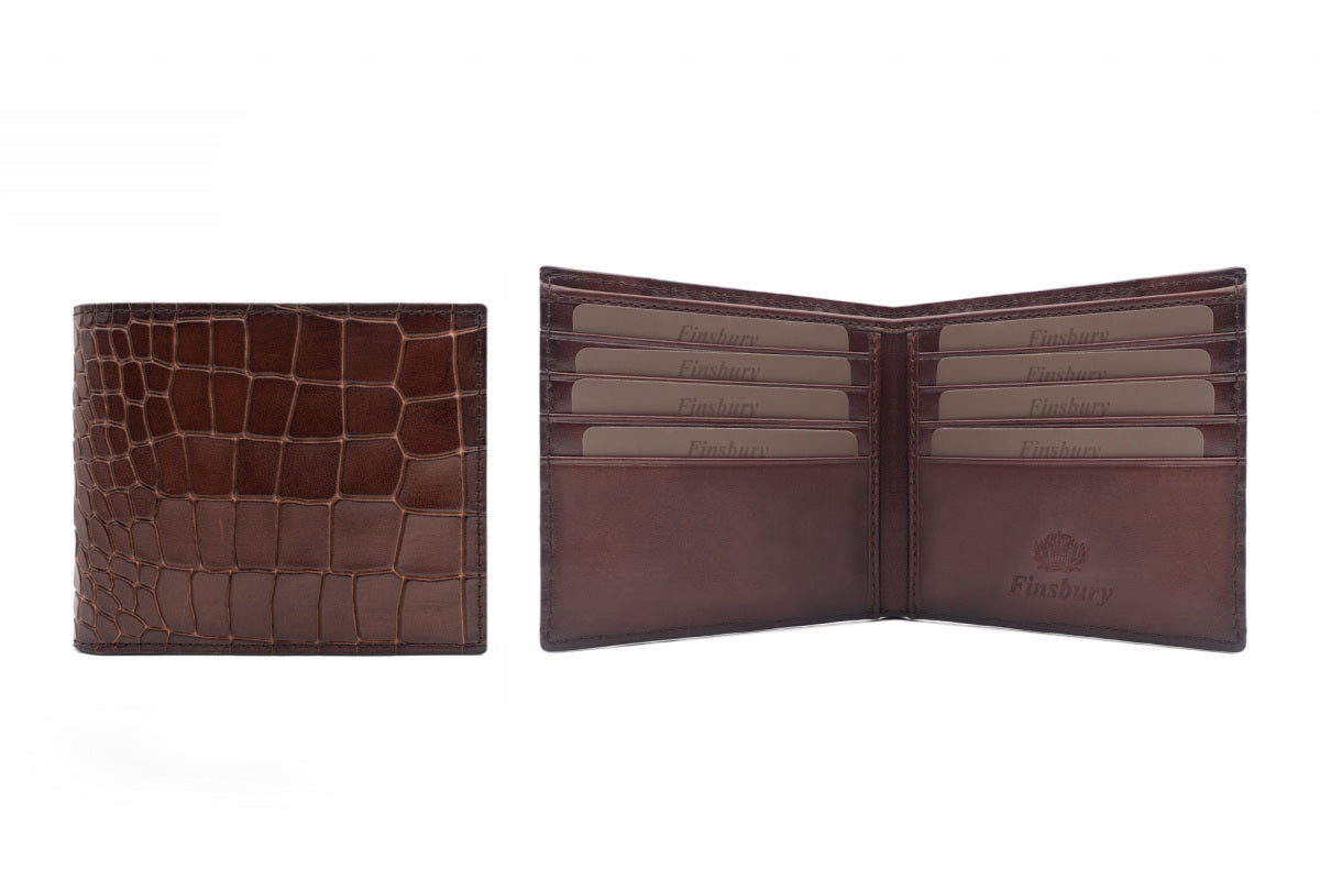 Portefeuille Croco Marron