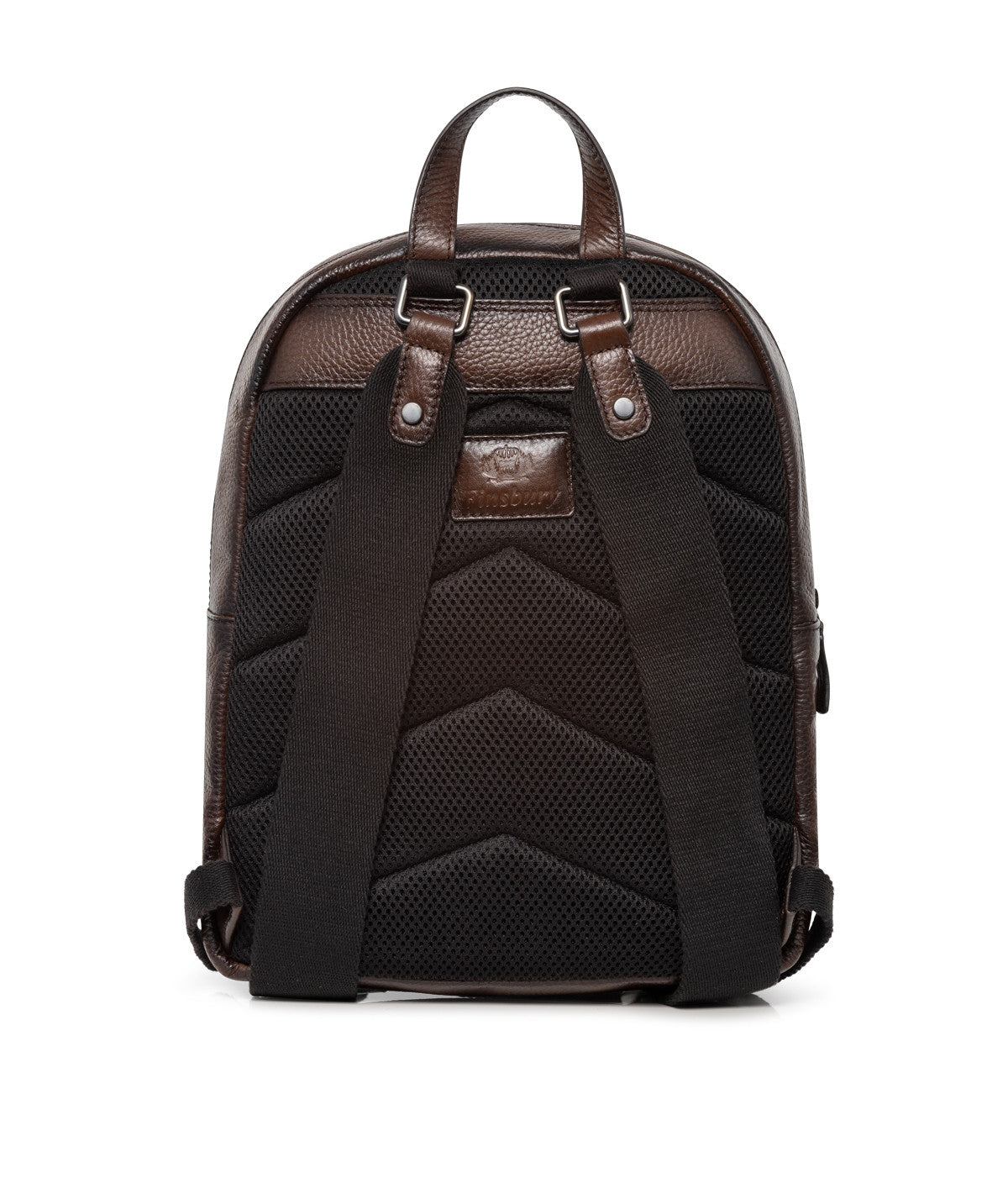 Brown Grained Leather Backpack