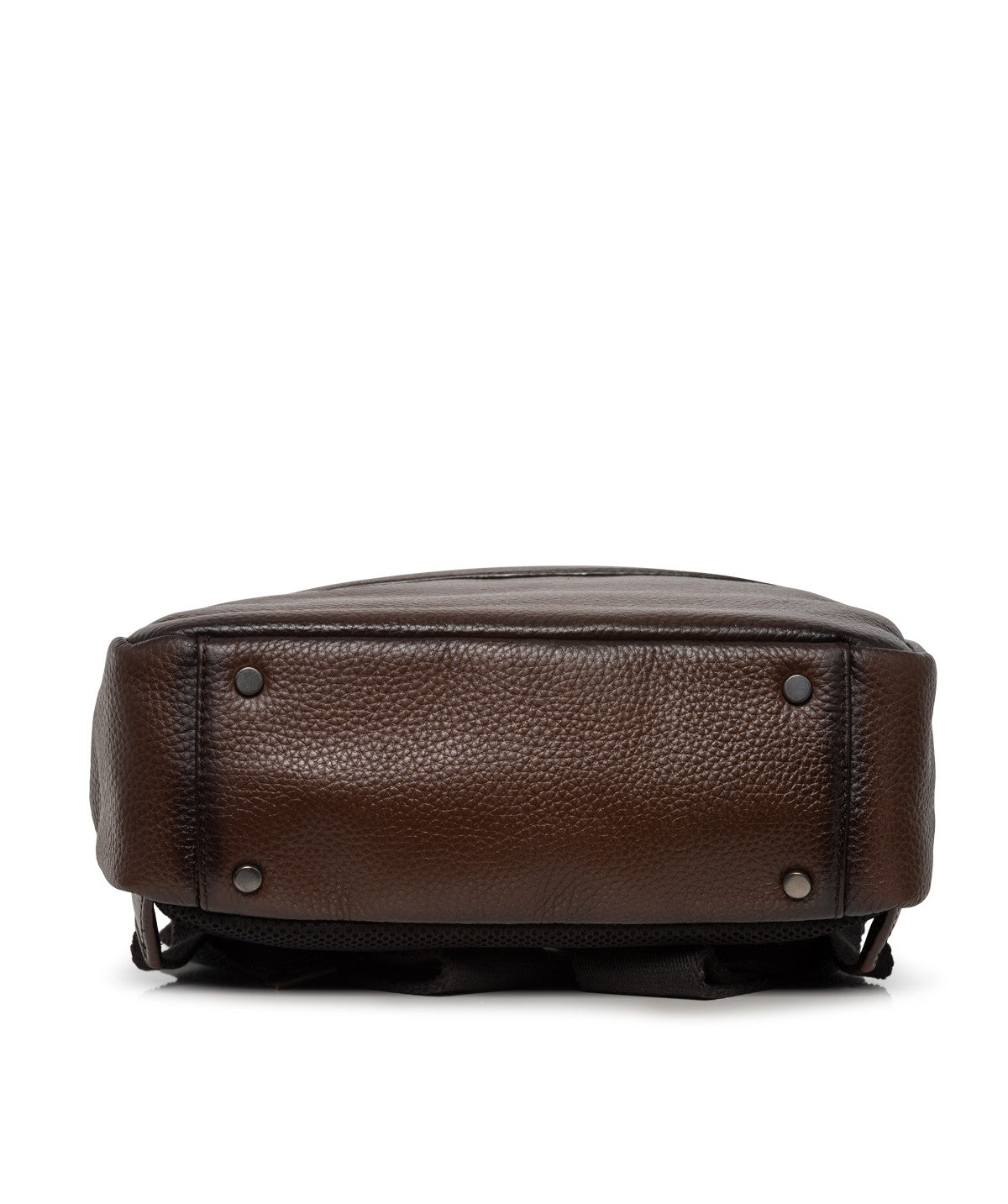 Brown Grained Leather Backpack