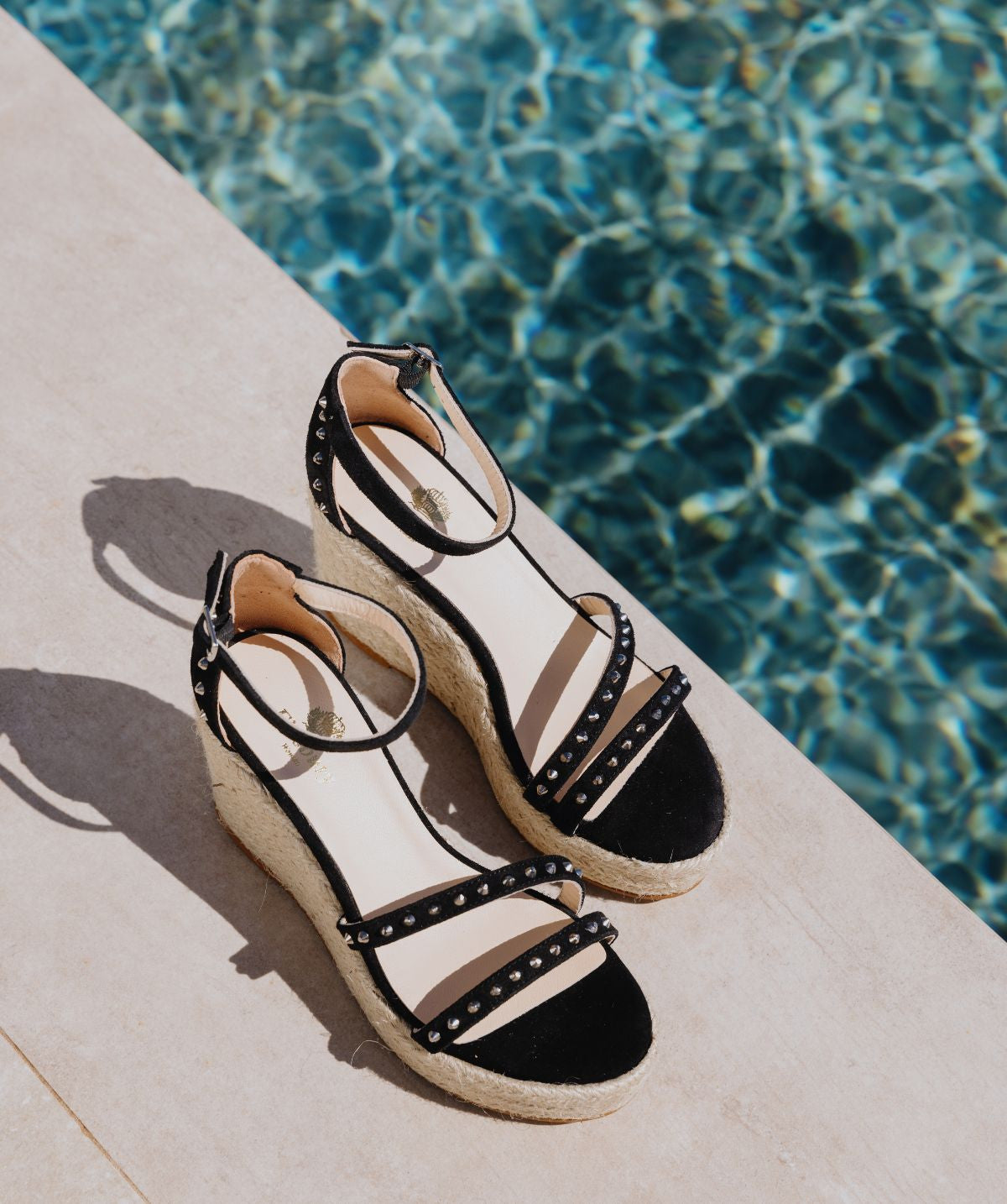 Sandales CAMILLE Veau Velours Noir