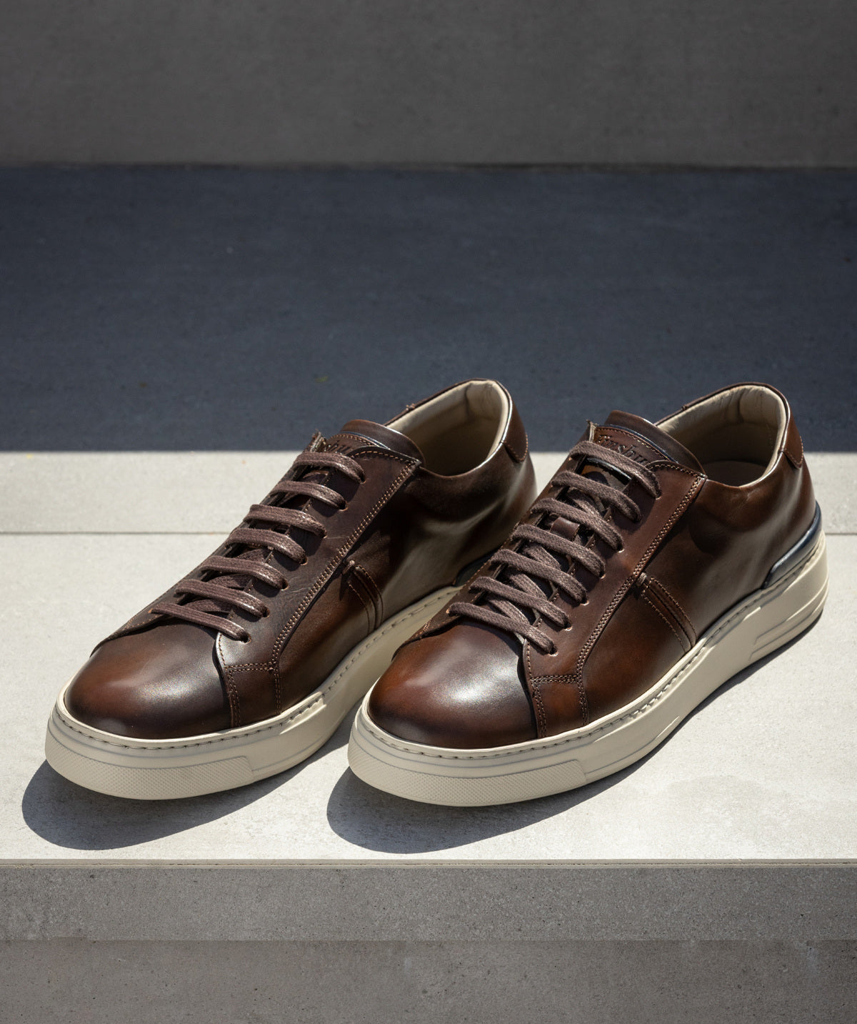 RIVA Patinated Brown Sneakers