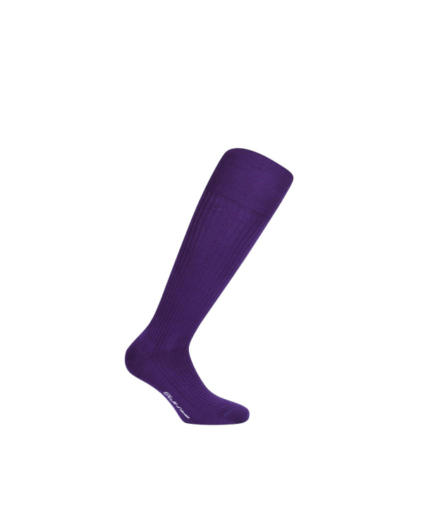 Plum Knee-Length Cotton Socks