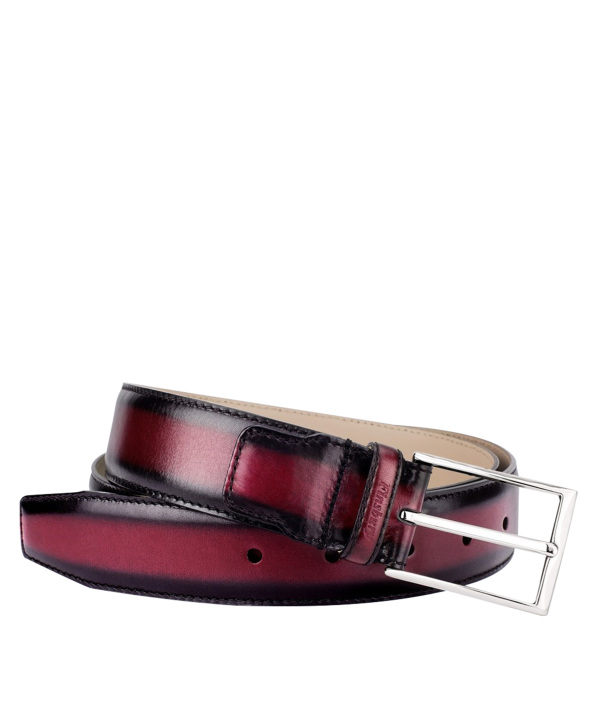 Burgundy Patina men's Leather Belt