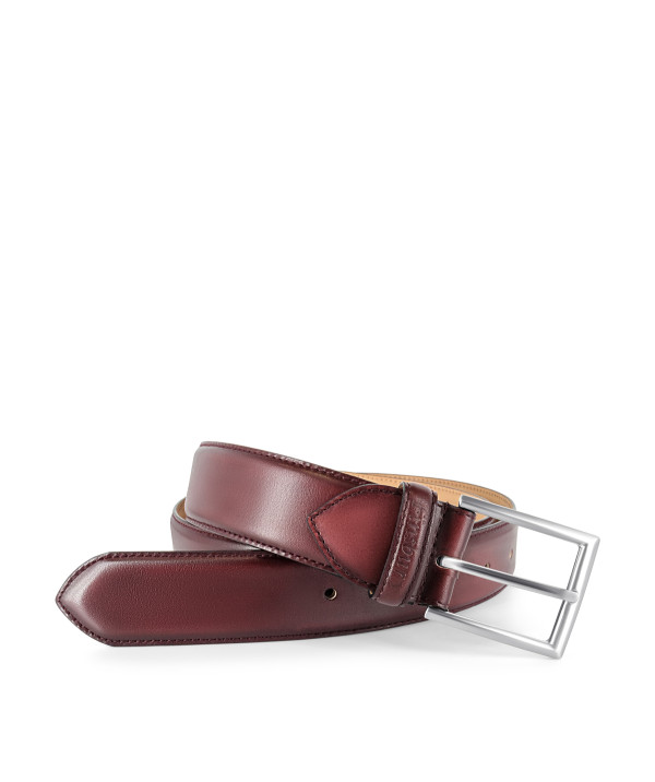 Burgundy Patina Leather Belt