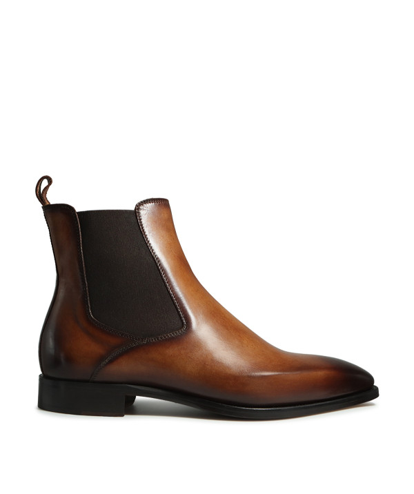 FIRENZE Brown Patina Ankle Boots