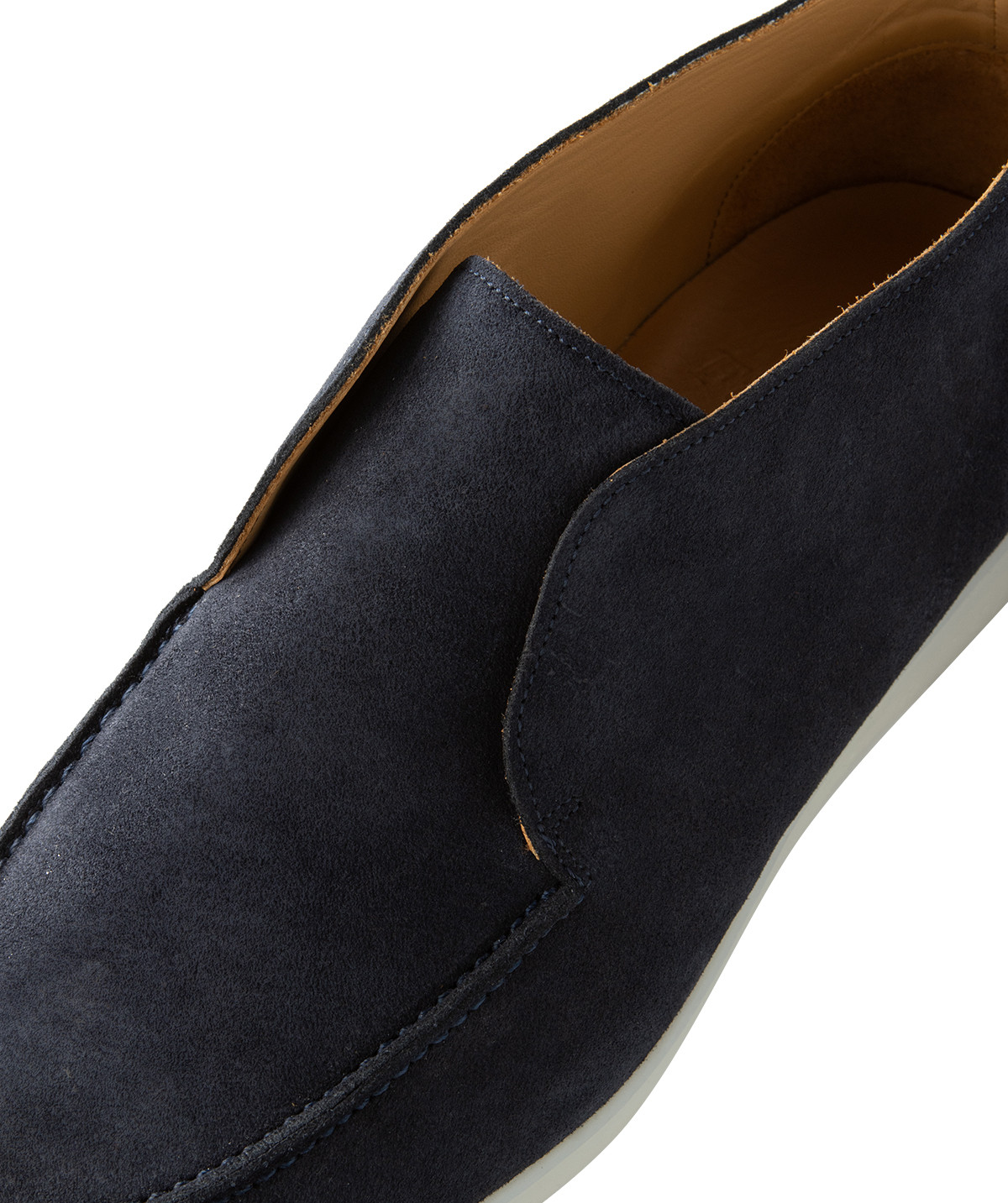 Paco Navy Blue Suede Calfskin Boots