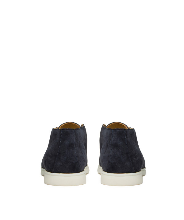Paco Navy Blue Suede Calfskin Boots