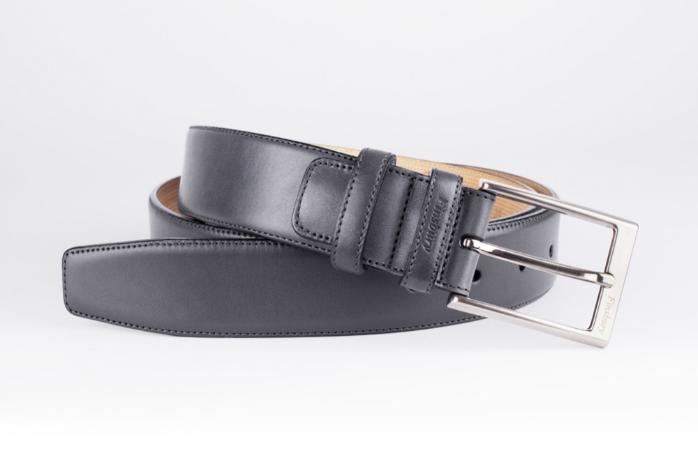 Grey Men's Leather Belt - Finsbury Shoes