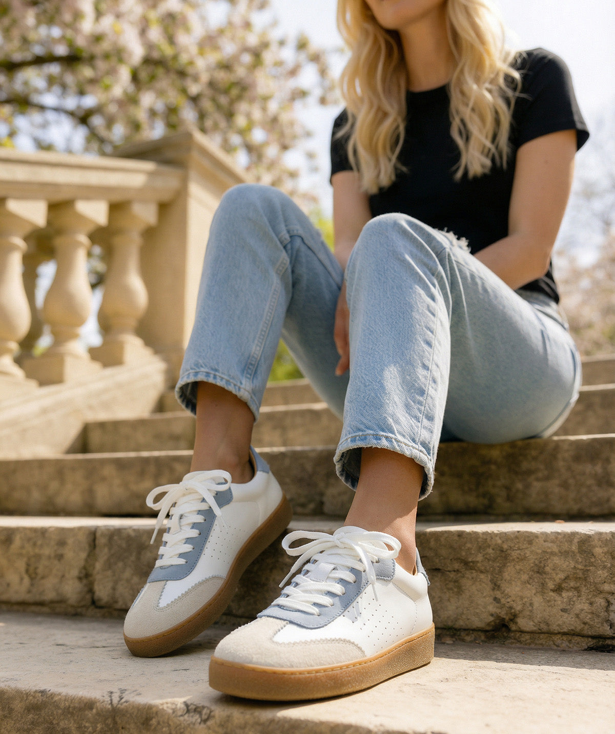 Sneakers JANE Ciel et Blanc