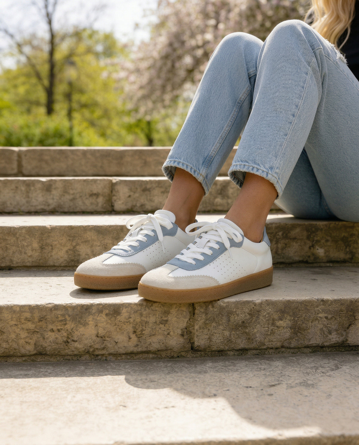 Sneakers JANE Ciel et Blanc