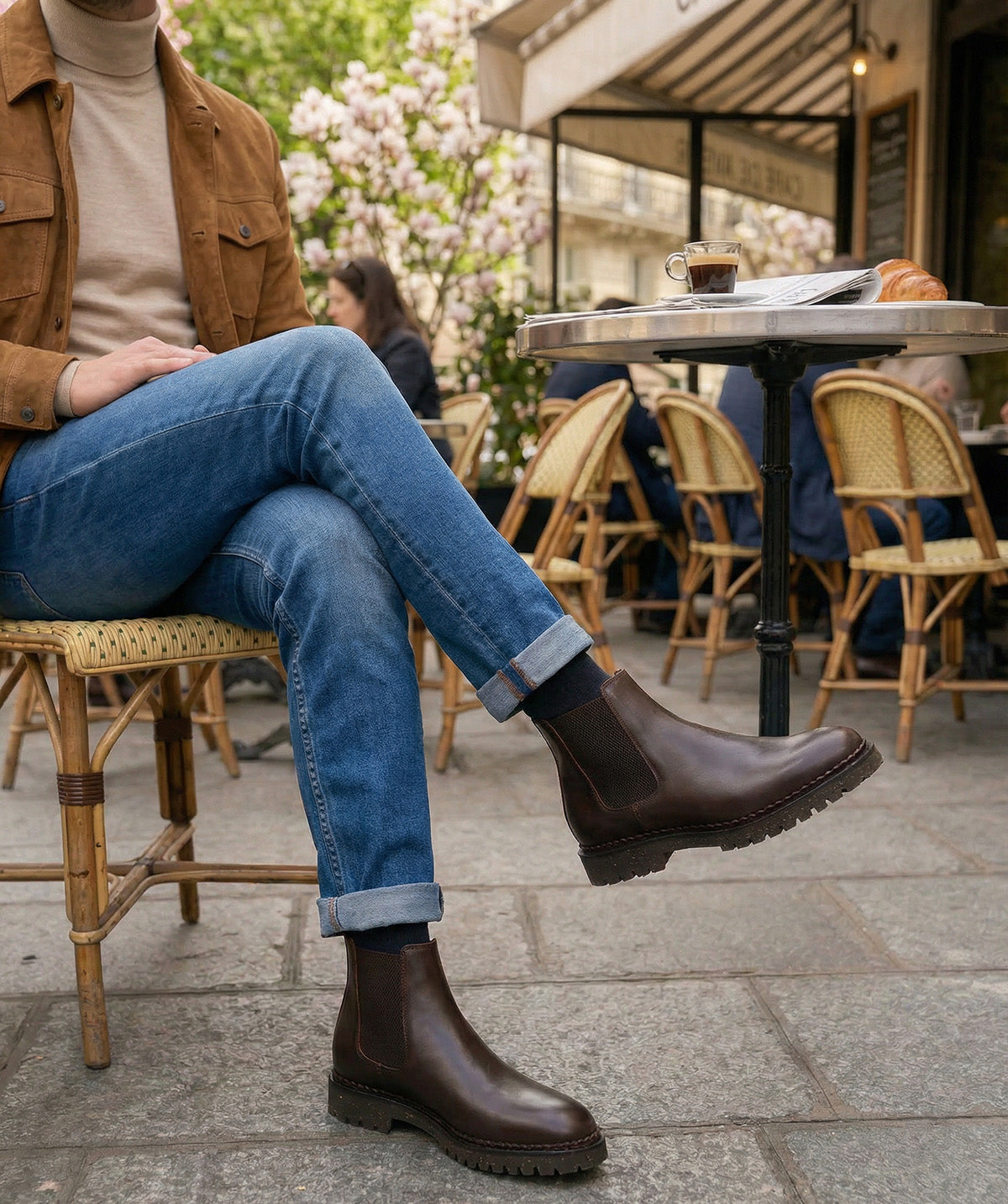 Simon Forunier ヒールブーツ ブラウン 8 FULHAM Brown Ankle Boots - Finsbury Shoes