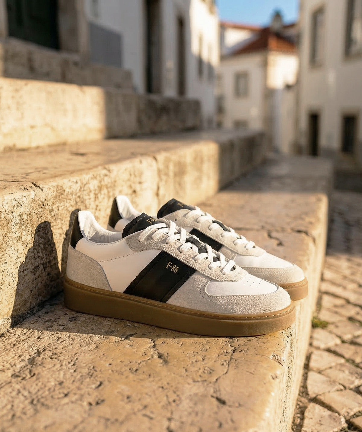 ALEXIS Black and White Sneakers